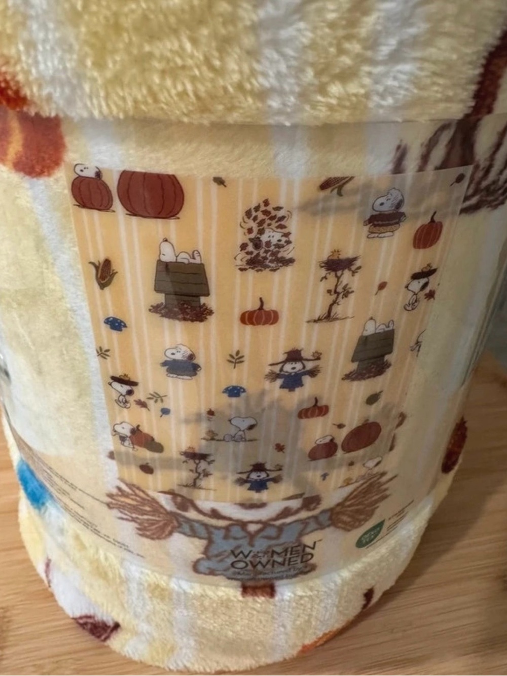 NWT Peanuts Snoopy Sketches Fall theme Plush Throw Blanket 60x72 The Big One